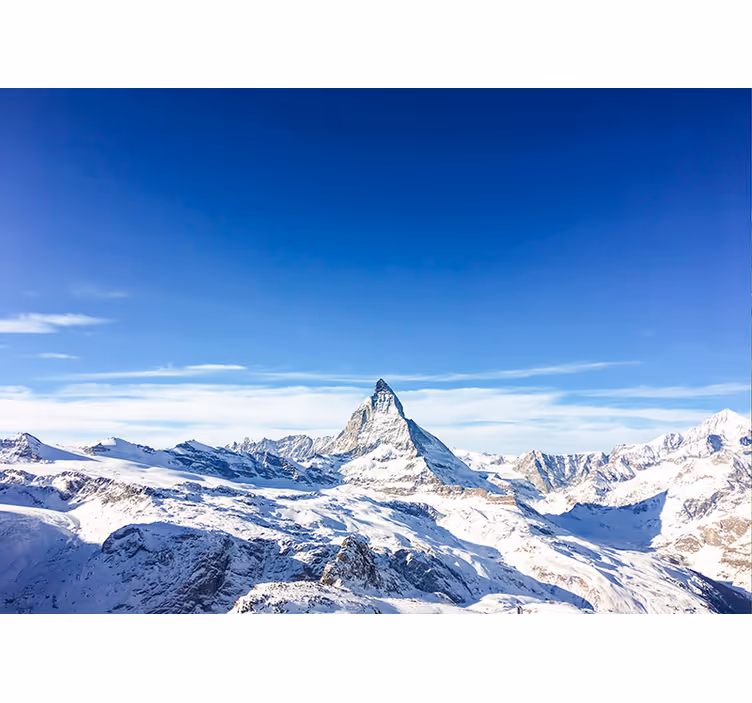 Papier peint montagne enneigée photo panoramique - TenStickers