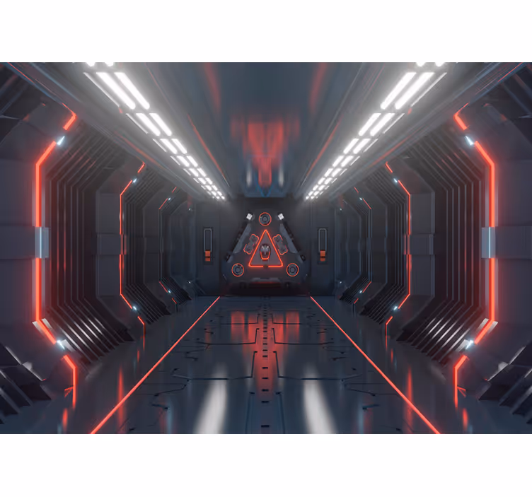 Papier peint 3d intérieur navette spatiale - TenStickers
