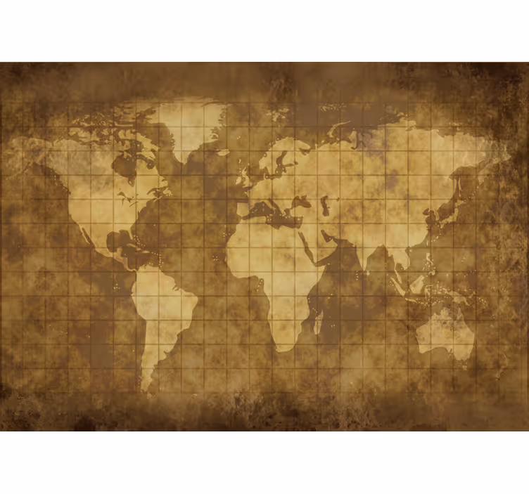 Tapisserie murale carte du monde enfant vintage - TenStickers