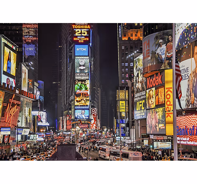 Tapisserie new york times square vibrant - TenStickers