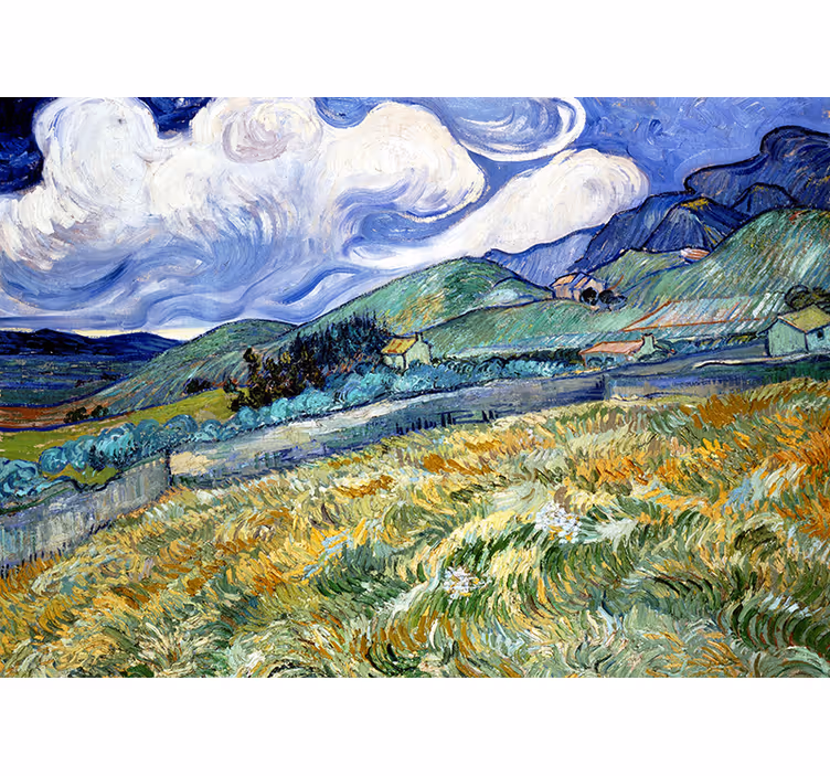 Tapisserie paysage collines vertes ondulantes - TenStickers