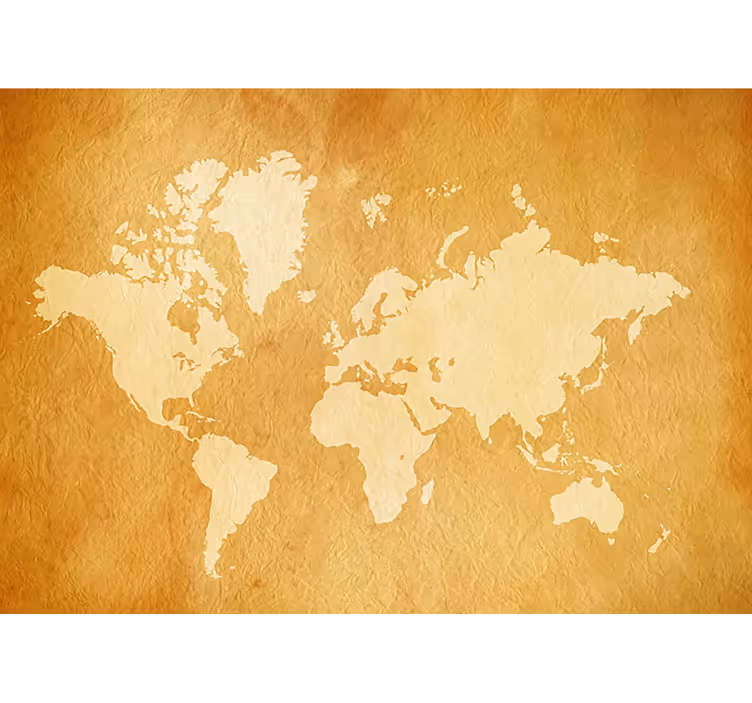Tapisserie murale carte du monde vintage - TenStickers