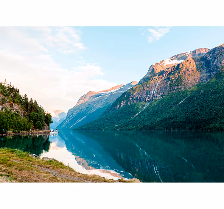 Papier peint montagne paysage lac - TenStickers