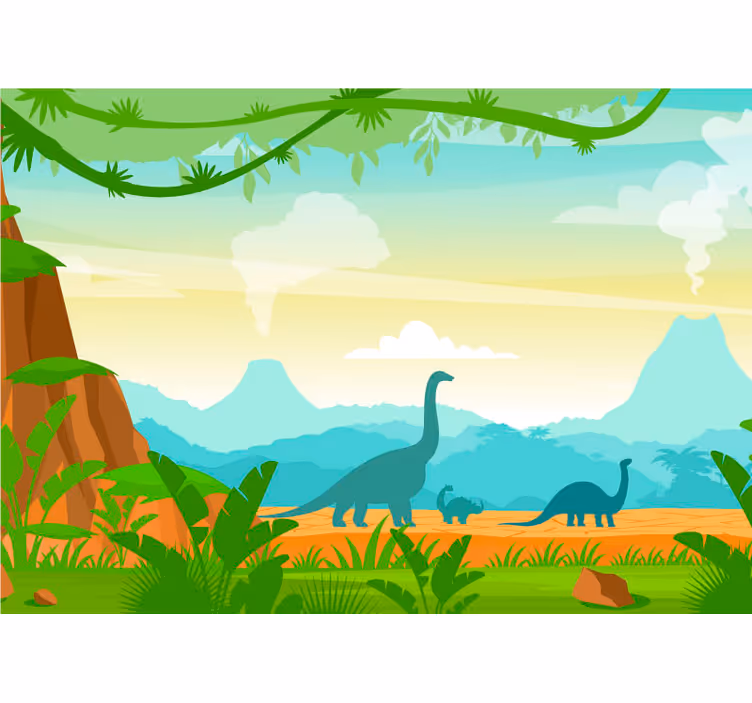 Papier peint chambre ado Silhouettes de dinosaures - TenStickers