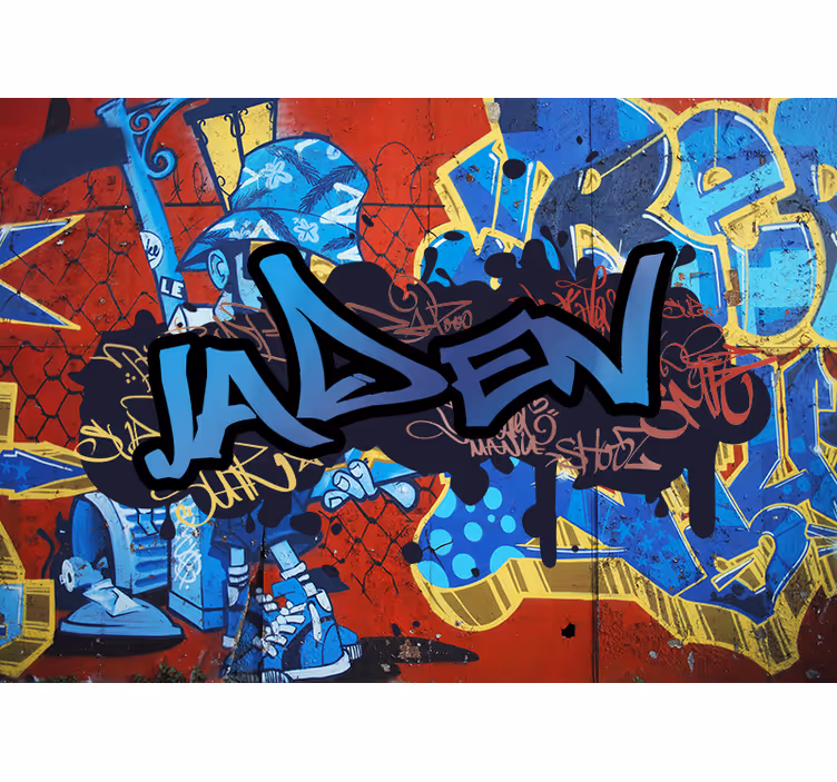 Papier peint graffiti nom personnalisable - TenStickers