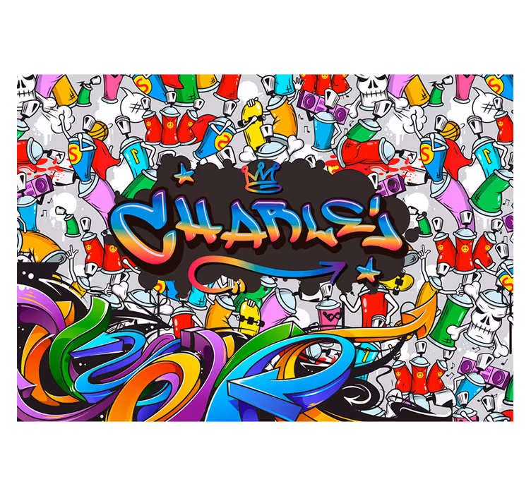 Tapisserie graffiti nom personnalisé - TenStickers