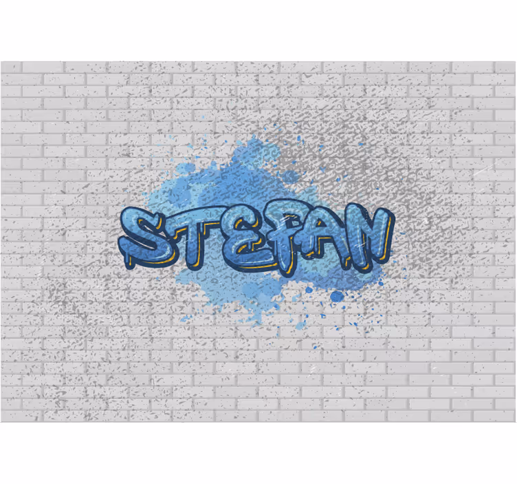 Tapisserie murale chambre ado graffiti bleu - TenStickers