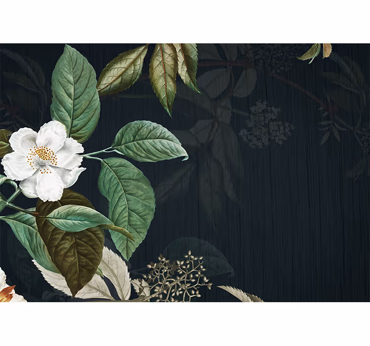 Tapisserie fleur charmante fleur blanche - TenStickers