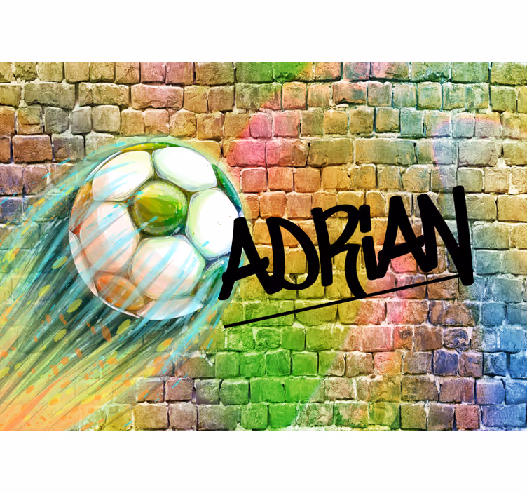 Papier peint chambre ado football brique colorée - TenStickers