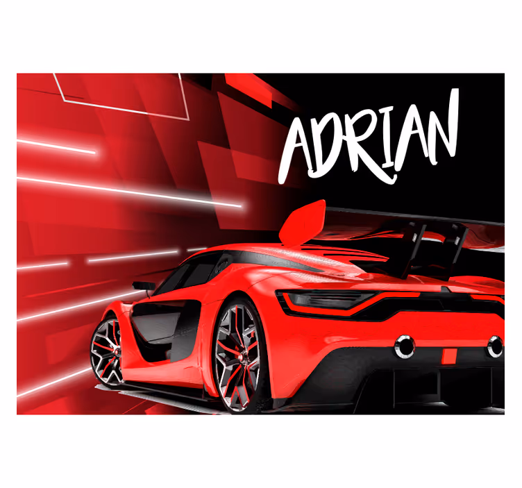 Papier peint chambre ado voiture de sport rouge - TenStickers
