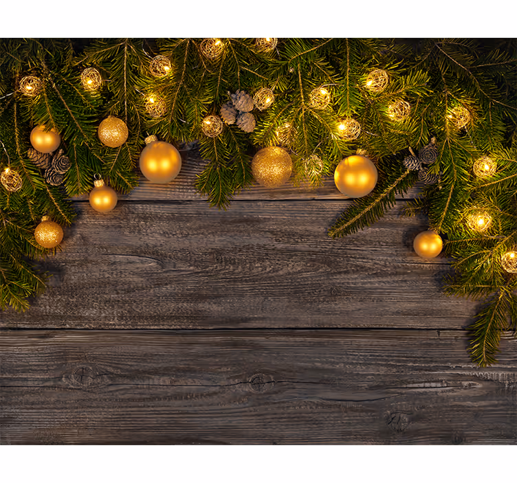 Tapisserie noel élégance dorée des vacances - TenStickers