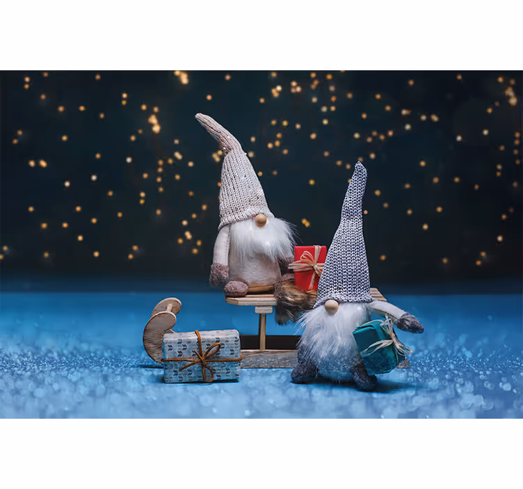 Tapisserie noel célébration des gnomes festifs - TenStickers