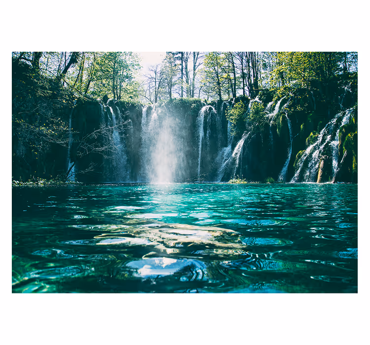 Tapisserie cascade vue sur une cascade vibrante - TenStickers