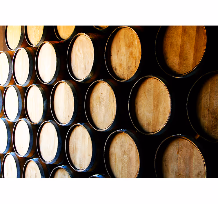 Tapisserie textures et motifs agencement de tonneaux en bois - TenStickers
