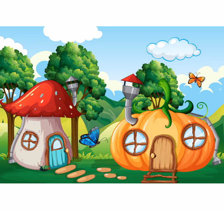 Tapisserie fantaisie paysage de conte de fées - TenStickers