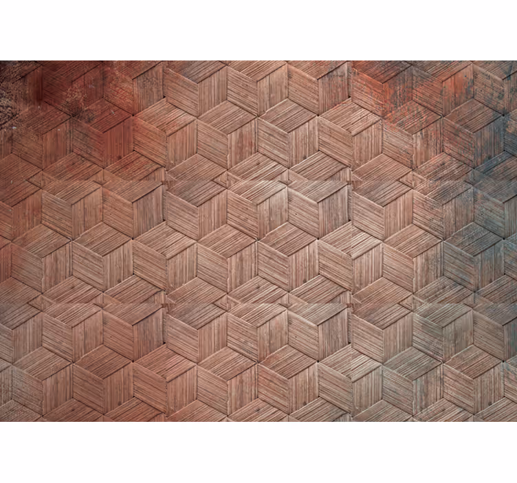 Tapisserie textures et motifs motif géométrique en bois - TenStickers