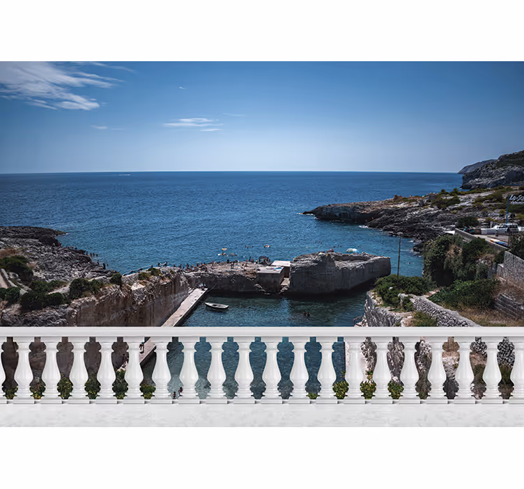 Tapisserie paysage vue paisible sur la mer - TenStickers