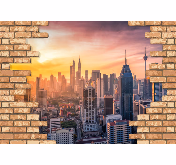 Tapisserie villes et pays kuala lumpur skyline - TenStickers