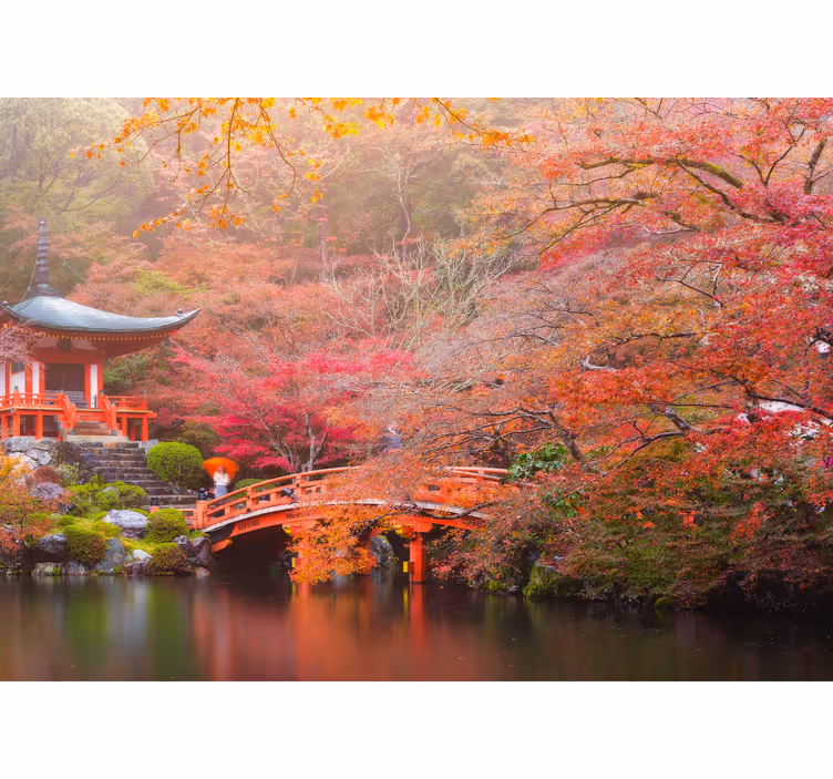 Papier peint nature Jardin asiatique en automne - TenStickers