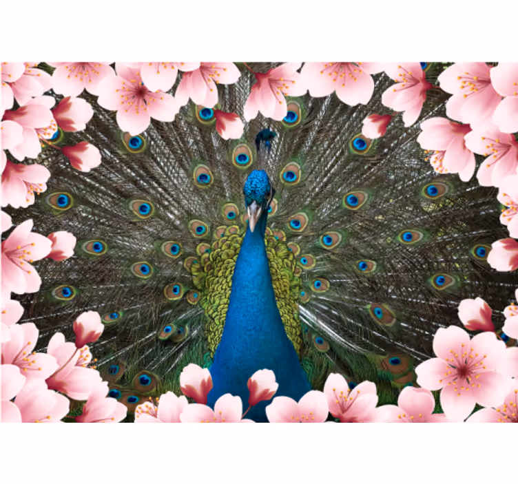 Tapisserie animaux majestueux spectacle de paons - TenStickers