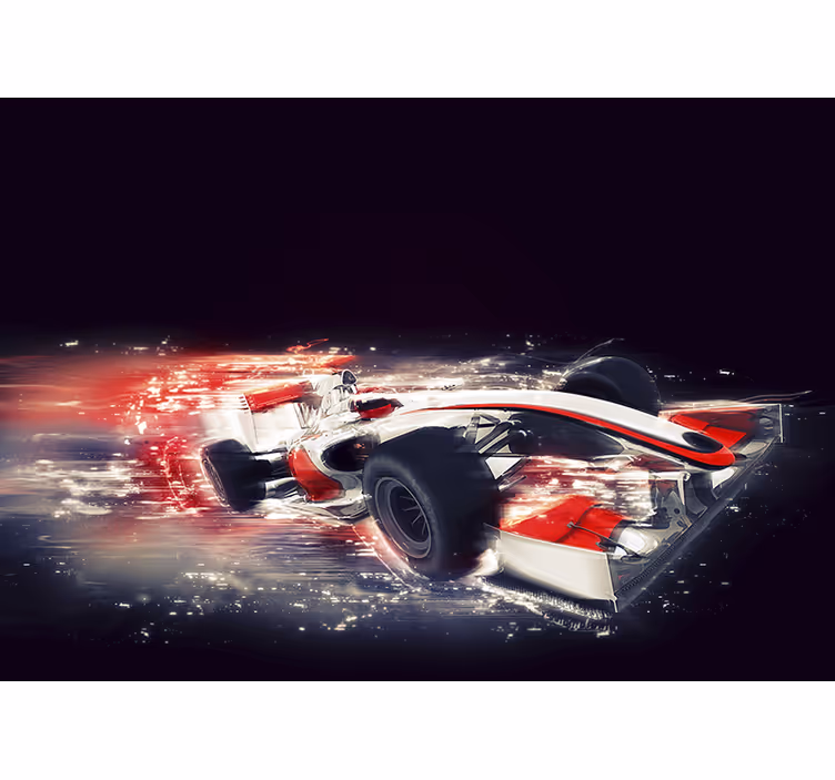 Tapisserie véhicule voiture de course en mouvement - TenStickers