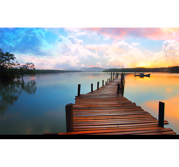 Tapisserie paysage chemin aquatique serein - TenStickers
