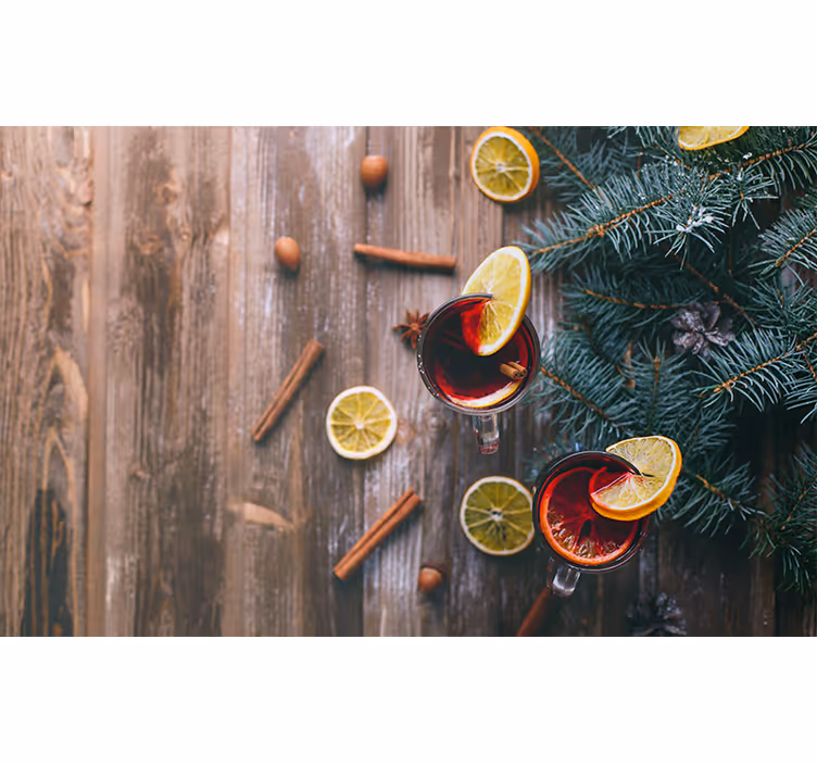 Tapisserie noel présentation du vin chaud - TenStickers