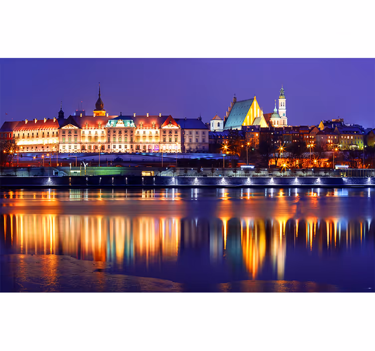 Tapisserie villes et pays reflet de paysage historique - TenStickers