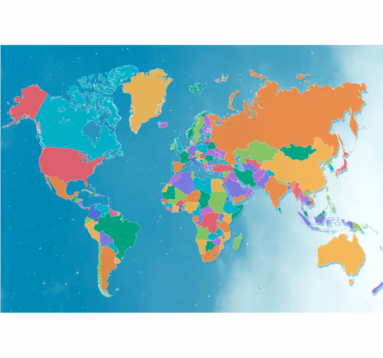 Tapisserie carte du monde interactive - TenStickers