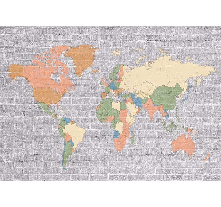 Tapisserie carte du monde atlas mondial étendu - TenStickers