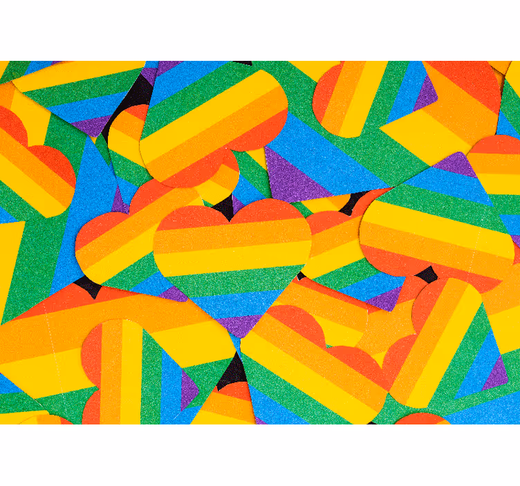 Tapisserie amour motifs de coeurs colorés - TenStickers