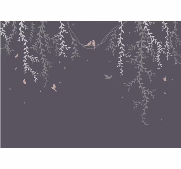 Tapisserie nature branches avec des oiseaux - TenStickers