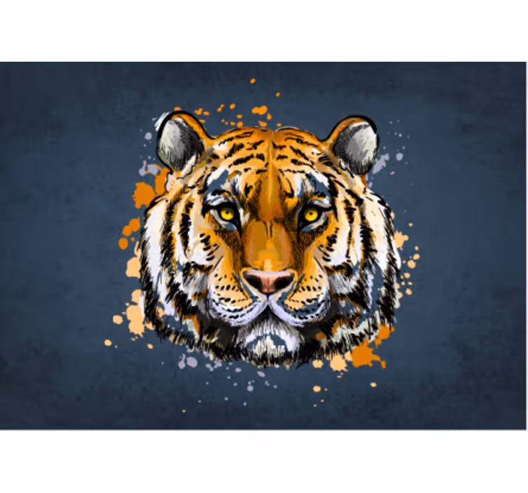 Tapisserie autres animaux portrait de tigre majestueux - TenStickers