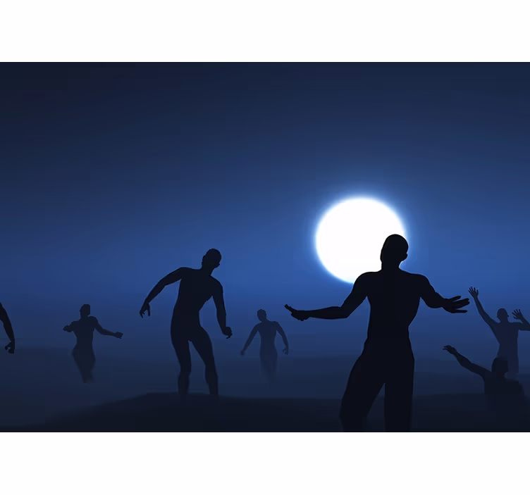Tapisserie murale zombies dans le brouillard - TenStickers