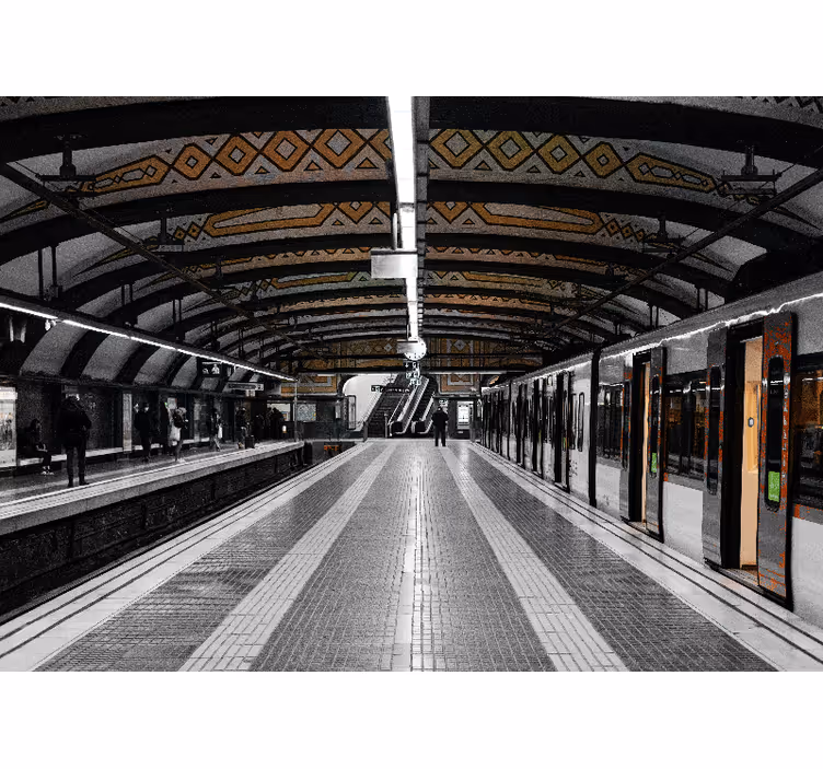 Tapisserie villes et pays architecture des stations de métro - TenStickers
