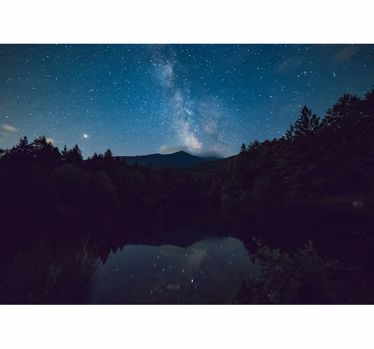Tapisserie nature vue nocturne astrale - TenStickers