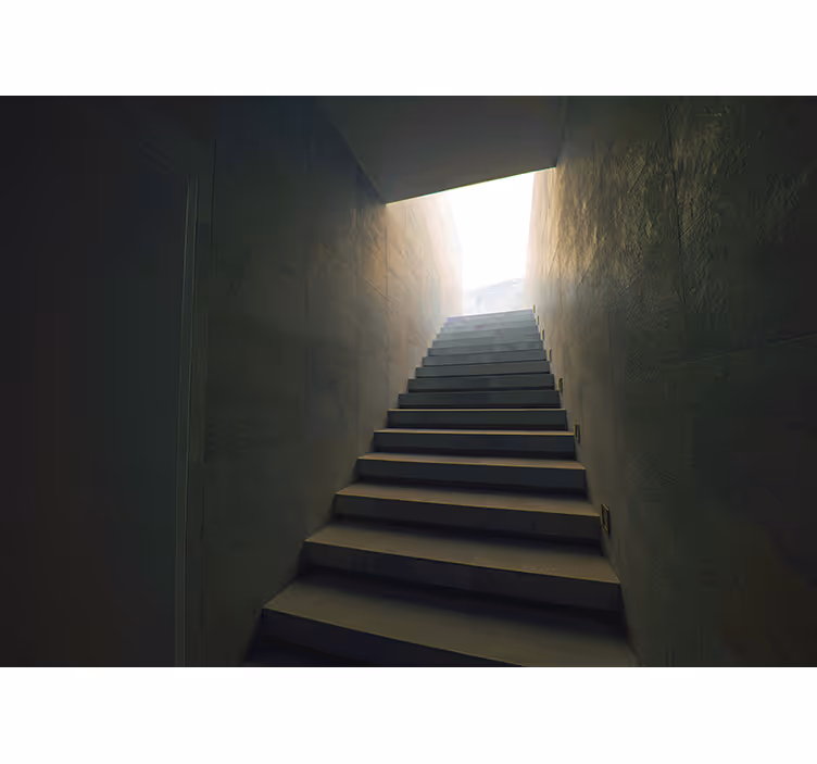 Tapisserie paysage escalier vers la lumière - TenStickers