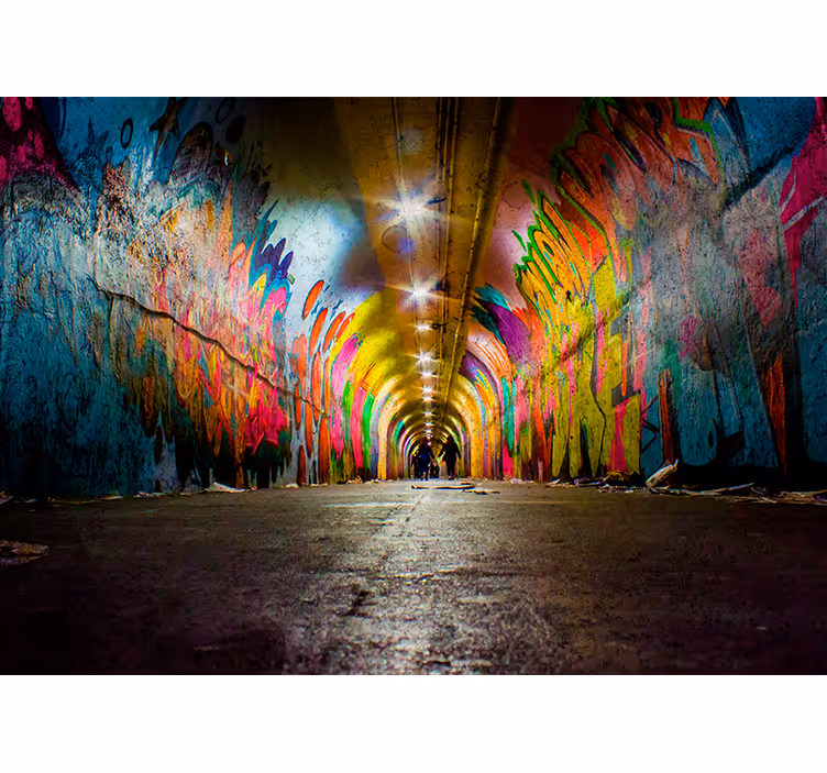 Tapisserie graffiti tunnel vivid - TenStickers