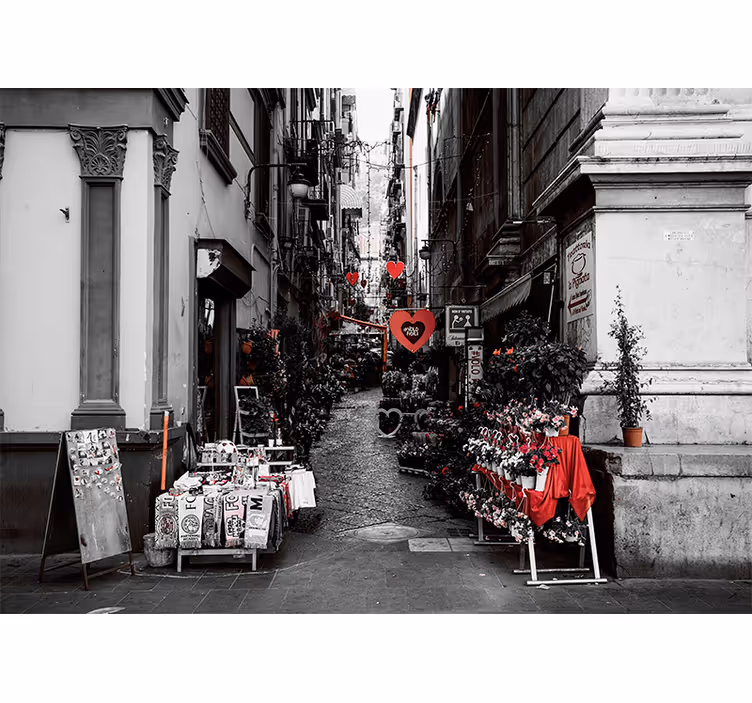 Tapisserie villes et pays charmantes fleurs de rue - TenStickers