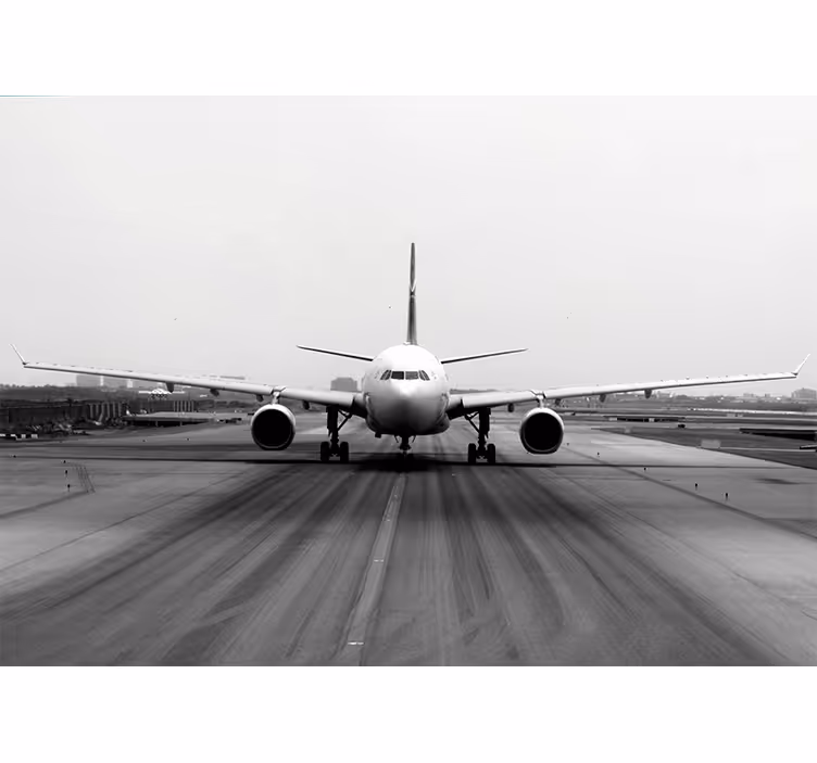 Tapisserie véhicule vue de la piste d'avion - TenStickers