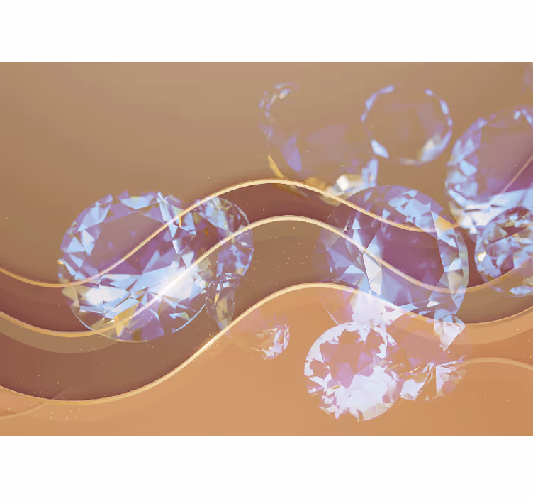 Tapisserie abstraite vagues de cristal étincelantes - TenStickers