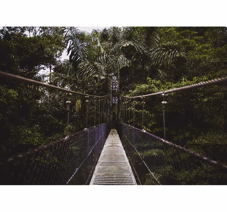 Tapisserie nature aventure sur le pont suspendu - TenStickers