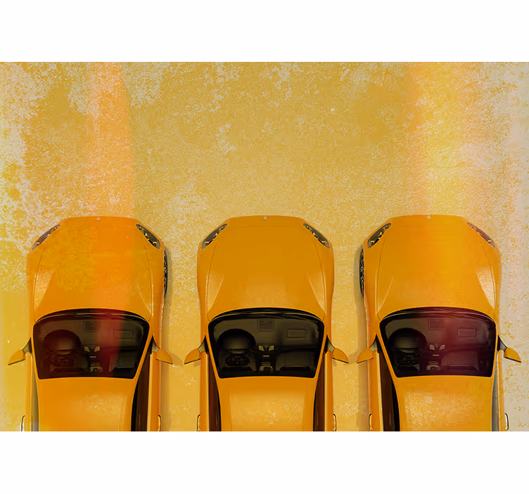 Tapisserie véhicule voitures de sport jaunes - TenStickers