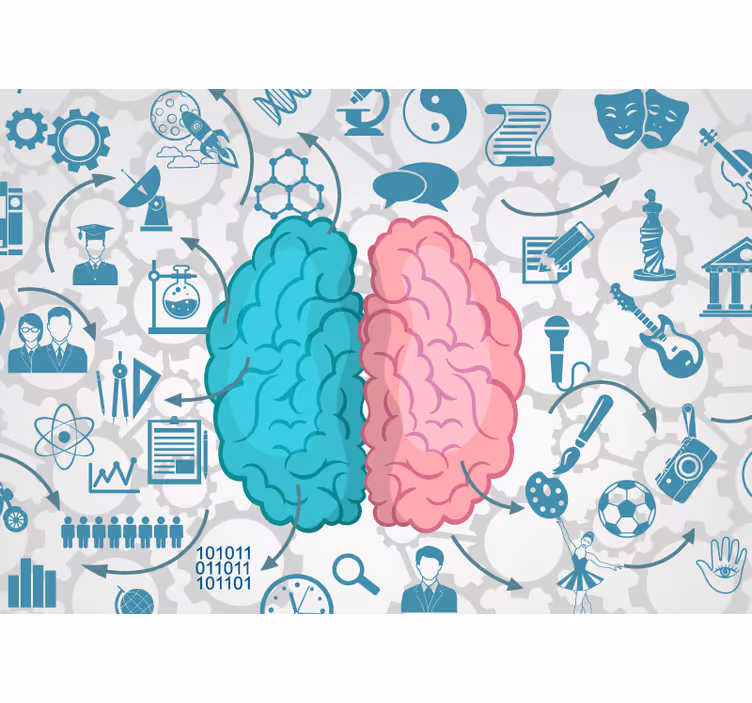 Tapisserie moderne concept cerveau créatif - TenStickers