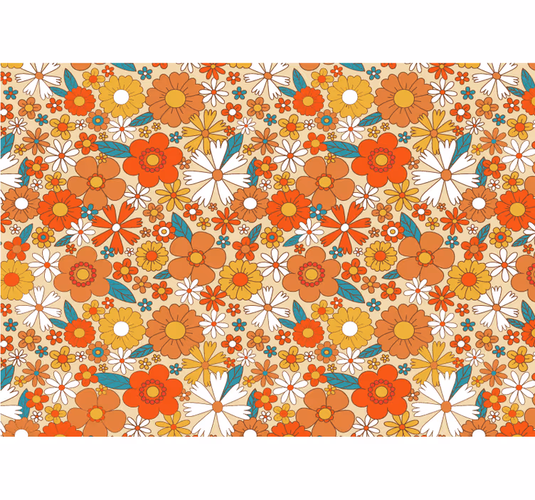 Tapisserie fleur motif floral éclatant - TenStickers
