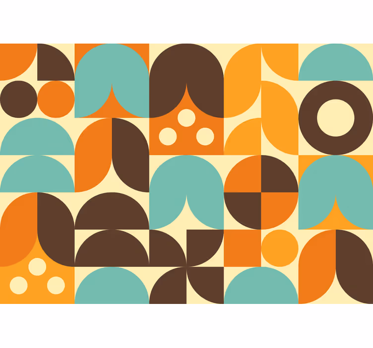 Tapisserie murale vintage formes géométriques années 70 - TenStickers