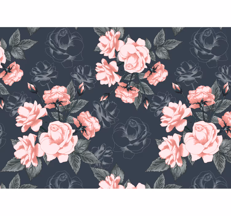 Tapisserie fleur Éclat de roses élégantes - TenStickers