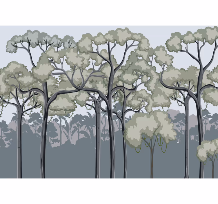 Tapisserie forêt canopée d'arbres sereins - TenStickers