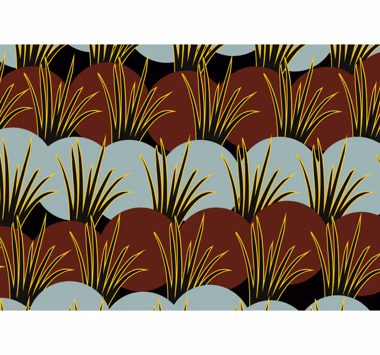 Tapisserie nature motifs de gazon stylisés - TenStickers