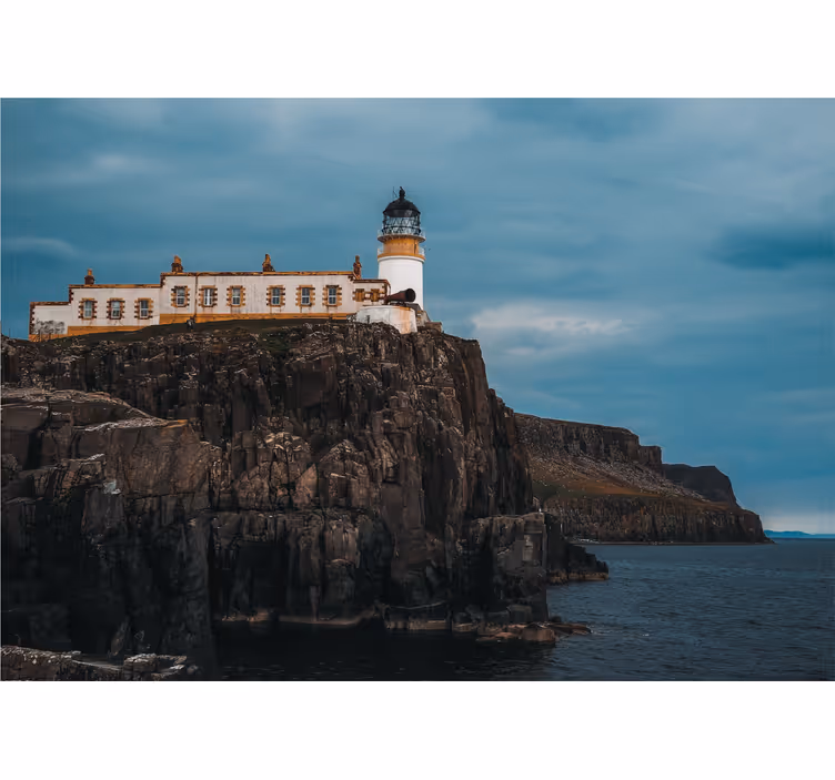 Tapisserie paysage phare sur falaises - TenStickers